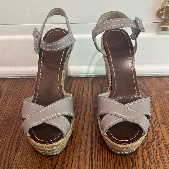 Christian Loubitin Almeria 120 Grey Leather Espadrilles - Picture 1 of 11